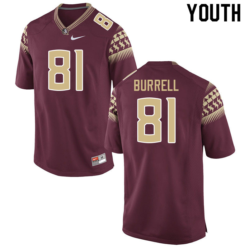 Youth #81 Joshua Burrell Florida State Seminoles College Football Jerseys Sale-Garnet - Click Image to Close